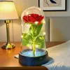 Flor de Rosa Cubierta Acrílica Día de San Valentín Chino Día de la Madre Navidad Día de San Valentín Regalo Decoración de Escritorio Hecho a Mano