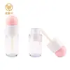 Tubo de Brillo Labial Mini Gorra Redonda 4.5ml Cabezal de Pincel Grande Labial de Arcilla Material de Empaque de Plástico Botella de Maquillaje Líquido Botella Vacía