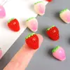 Accesorios de Fresa de Fruta Simulada de Resina para Broche de Pelo, Llavero, Colgante, Imán para Nevera, Hebilla de Zapato, Parche Decorativo, Material