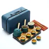Juego de Té Kung Fu de Viaje Estilo Japonés Juego Pequeño para Uso en Casa Tetera Pequeña Taza de Té de Cerámica Bandeja de Té para Exteriores Bolsa Portátil