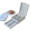 Nueva Caja de Joyería de Cuadros Caja de Joyería de Doble Cajón Joyería de Gama Alta Joyería para Collares Anillos Pendientes Caja de Almacenamiento de Joyería