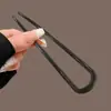 Grampo de Cabelo Estendido em Forma de U de Liga Metálica Estilo Coreano, Elegante e Simples Grampo Fosco para Coque, Grampo de Cabelo Estilo Preguiçoso Minimalista