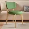 Silla Nórdica de Madera Maciza, Silla de Comedor Moderna Simple, Silla con Respaldo de Lujo Ligero para Restaurante de Celebridad de Internet Estilo Italiano, Silla Manzana Crema