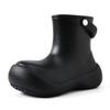 Zapatos de Agua para Mujer Impermeables Antideslizantes Suela Gruesa Punta Ancha Botas de Lluvia Nuevas Eva Cuatro Estaciones Caña Baja Aumento de Altura Resistentes al Desgaste Botas de Lluvia Exteriores