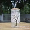 Copo Criativo para Mulheres, Copo de Vidro Transparente Estilo Ins para Refrigerante, Copo para Bebidas em Formato de Lata, Vidro de Borossilicato Alto