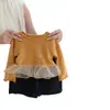 Nuevo conjunto de otoño para niñas Tongxingyuan: Conjunto de dos piezas estilo coreano para primavera y otoño: camiseta de encaje naranja y pantalones de pierna ancha