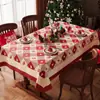 Toalha de Mesa de Natal Impermeável e à Prova de Óleo Sem Lavagem Ano Novo Vermelha Decoração Festiva Toalha de Mesa de Café Mesa de Jantar Toalha de Mesa de Atmosfera