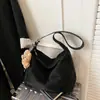 Bolsa de Bowling Estilo Coreano Estilo Preguiçoso para Mulheres Outono e Inverno 2025 Nova Bolsa de Ombro Casual Retrô Bolsa Transversal de Grande Capacidade