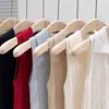 Camisola de punto color albaricoque con cuello polo para mujer, fina de seda helada de verano, ajustada, sin mangas, suéter corto