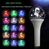 Bastão luminoso de LED personalizado para atacado, controlado por campo, estilo Kpop, com suporte e rotação em acrílico.