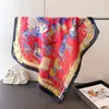 Bufanda Cuadrada de Imitación Seda con Estampado de Caballos de Moda Chal Versátil Bufanda de Cuello de Gama Alta Pañuelo para la Cabeza Bufanda de Seda Bufanda para Mujeres