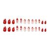 Comercio Exterior Navidad Larga Almendra Armadura San-Yen Patrón Joker Blanco Ins Estilo Europeo y Americano Piezas de Uñas 24 Piezas