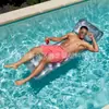 Flotador de Agua Inflable con Almohada 18 Portavasos Cama Flotante para Piscina para Adultos Sillón para Jugar en el Agua Tumbona para Tomar el Sol en la Playa Flotante