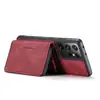 Adecuado para Samsung S21 Ultra Bolsa Magnética con Cremallera Dividida Carcasa Trasera para Teléfono Móvil Porta Tarjetas Tipo Cartera Flip Funda Protectora S21