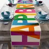Toalha de Mesa Colorida de Aniversário Decoração para Casa Cozinha Sala de Jantar Jantar Festa de Feriado Interna Decoração de Fazenda