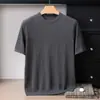 100% Cachemir Puro de Alta Gama, Tejido de Punto Fino de 18 Gauge con Cuello Redondo y Manga Corta para Hombre, Disponible para Venta al por Mayor
