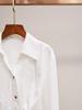Shenzhen Nanyou Roupas Femininas de Alta Qualidade Outono Nova Moda Design Simples Elegante Estilo Francês Gola Polo Camisa Branca