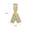 Colar Europeu e Americano Transfronteiriço Novo Estilo Pingente com Design de Letra 26 Letras Micro-Incustado com Diamante, Material de Cobre com Senso de Design