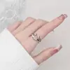 Joyería Jinying Estilo Coreano Diseño Personalizado de Nicho Bola Expresión Cara Sonriente Geométrico Asimétrico Más Fácil de Combinar Anillo Abierto