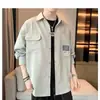 Estilo Urbano Japonés Juvenil Verano Primavera Otoño Camisa de Manga Larga para Hombre Chaqueta Casual Camisa de Trabajo Delgada Marca de Moda
