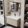 Nuevo Práctico Espacio Panal de Abeja Aluminio Gabinete de Baño Cerámica Integrado Lavabo Encimera de Lavabo Baño Apartamento Pequeño