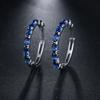 Brincos de zircão oval novos transfronteiriços, brincos de diamante coloridos da moda multicoloridos, versão coreana de brincos requintados para mulheres no atacado