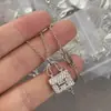 Versión Alta V Oro Kang Kang Bolso Collar Mujer Grueso Chapado Oro Rosa 18K Diamantes Rosas Diamantes Completos Bolso Cadena para Clavícula No Desvanecible Fábrica