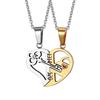 Colar com Pingente de Casal com Emenda de Chave da Moda Europeia e Americana Design Nicho Amor Presente de Dia dos Namorados Joias Atacado