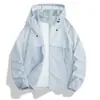 Ropa de Protección Solar para Parejas Kaijia, Estilo Delgado de Seda de Hielo, Protección UV UPF50+, Ropa de Protección Solar con Capucha, Ropa de Montañismo, Sensación Fresca de Seda de Hielo