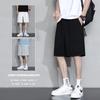 Shorts Masculinos Pretos Soltos Verão Calças de Seda de Gelo Meninos da Moda Roupas Externas Finas Calças Casuais Esportivas