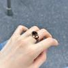 Anillo de Abalorios Borgoña con Estilo Retro Francés Personalizado, Simple y de Moda, Anillo de Lujo de Gama Alta para Mujeres al por Mayor