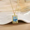 Colgante de Moda Europea y Americana Personalizado Nicho Acero Inoxidable Chapado en Oro de 18K Vintage Original Nuevo Colgante de Carta del Tarot