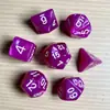 Juego de Dados Poliedros D&D con Patrón de Mármol, Color Mixto Transparente D4D6D8D10D12D20 Caras, Coc, Juego de Mesa, Juego de Siete Piezas