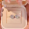 Pendientes Populares Transfronterizos de Circonita, Pendientes de Seis Garras, Moissanita en Forma de Corazón, Pendientes Geométricos en Forma de Corazón Estilo Europeo y Americano Simulados, Venta al por Mayor desde el Fabricante