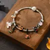 Pulseras Temáticas de Halloween al por Mayor Joyería Transfronteriza Europea y Americana Nicho Ins Frescas Hip-Hop Calavera Gato Pulseras