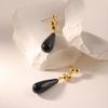 Pendientes de Ónice Negro en Forma de Gota Pendientes Colgantes de Estilo Fresco de Alta Gama Atmósfera Otoño e Invierno Moda Versátiles Pendientes de Gota de Agua para Mujer