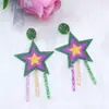 Aretes Personalizados de Corona de Carnaval Aretes de Máscara de Estrella Aretes Acrílicos Estampados Aretes para Mujer