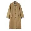 Z Estilo Europeu e Americano Transfronteiriço 2026 Nova Moda Elegante Amazon Atacado Feminino Casaco Trench Longo Reversível 3811244