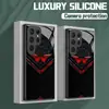 Estuche de Vidrio Rojo Estilo Oscuro de Superventas Transfronterizo Adecuado para Samsung S25, Estuche de Teléfono de Gama Alta para S23Ultra