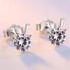 Brincos de Chifre Banhados a Platina Joias Elegantes Simples Pequenos Fofos Brincos de Chifre de Alce Brincos de Diamante Cintilantes Não Alergênicos