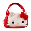 Nueva Bolsa de Lona con Gato Melodía de Gran Capacidad para el Trabajo, Bolsa de Tela de Dibujos Animados, Bolso de Mano Bordado de Moda