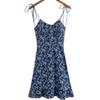 L24063-24 início da primavera novo estilo pastoral francês menina férias lazer cinta floral macacão saia