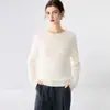 Nuevo suéter de cachemira pura para mujer de otoño e invierno, grueso, con diseño de hombro raglán, cuello redondo, capa interior cálida, suéter de punto