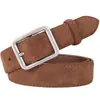 Cinturón de hebilla de pasador color caramelo Anti-Terciopelo Piel de vaca Simple Cinturón para mujer Cinturón Vintage con Jeans Cinturón para mujer