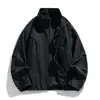 Chaqueta de cremallera de primavera Jianheng, Patchwork Desconstruido, Corte Limpio, para Hombres y Mujeres, Abrigo tipo Sudadera con Cremallera, Cuello Alto, Estilo Americano, Holgado