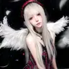 Xingcheng Peluca Femenina Cabello Largo Celebridad de Internet Moda Cabello Largo Liso Chica Blanca Dorada Grupo Lolita Dulce Diaria Peluca Completa
