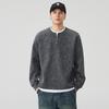 Moletom Falso Duas Peças de Manga Longa para Homem, Gola Henley, Caimento Casual Solto, Versátil, Nova Tendência Outono 2026 Jaqueta Top para Homem