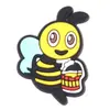 Abeja de Dibujos Animados Linda Parche de Goma Suave Pasador Ropa Papelería Accesorios DIY Decoración Plana Material de PVC