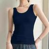 2025 Verano Nuevo Chaleco de Hilo Moda Tirantes Más Fácil para Combinar Parte Inferior Espalda Hermosa Adelgazante Celebridad de Internet Color Sólido Ropa de Mujer