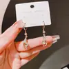 Pendientes de perla geométrica con pasador de plata 925 para mujer, aretes de moda, borla, pendiente de alto nivel, temperamento, pendientes vintage, venta al por mayor